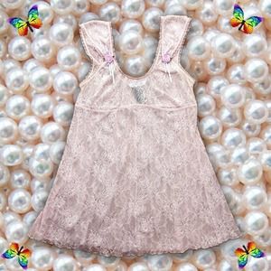 Vintage Pink Babydoll Chemise Lingerie Top Sz S